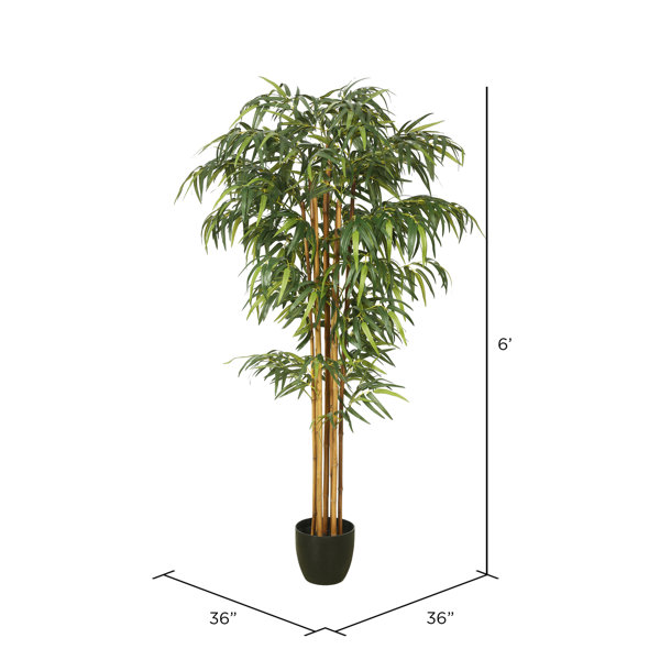Bloomsbury Market Artificial Floor Bamboo Tree in Pot & Reviews Wayfair
